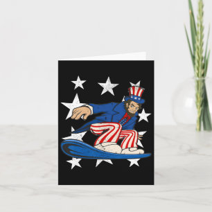 Abraham Lincoln Snowboarding Funny 4th Of July Sno Card