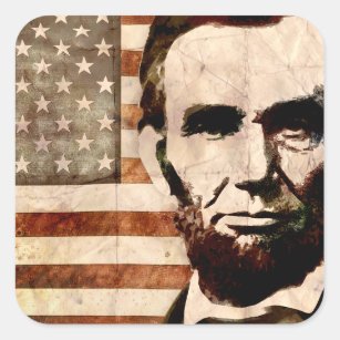 Abraham Lincoln Square Sticker