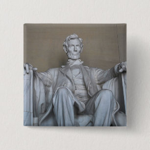 Abraham Lincoln statue 15 Cm Square Badge
