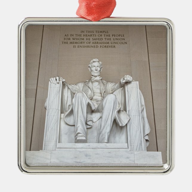 Abraham Lincoln Statue Metal Tree Decoration (Front)