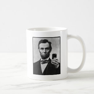 Abraham Lincoln with Cell Phone Coffee Mug