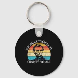Abraham Lincoln With Charity For All 4th Of July U Key Ring