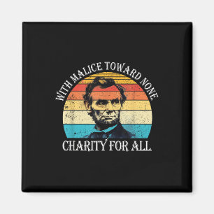 Abraham Lincoln With Charity For All 4th Of July U Magnet