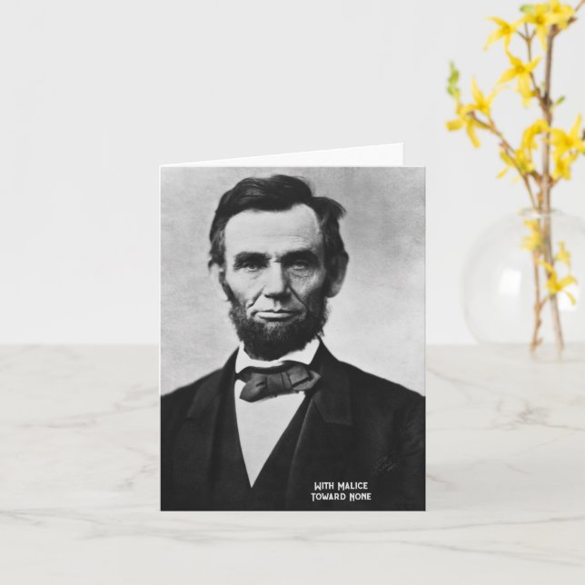 Abraham Lincoln -With Malice Towards None Card (Yellow Flower)