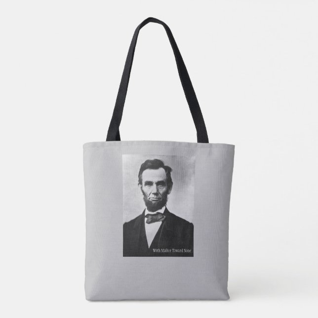 Abraham Lincoln - With Malice Towards None Tote Bag (Back)