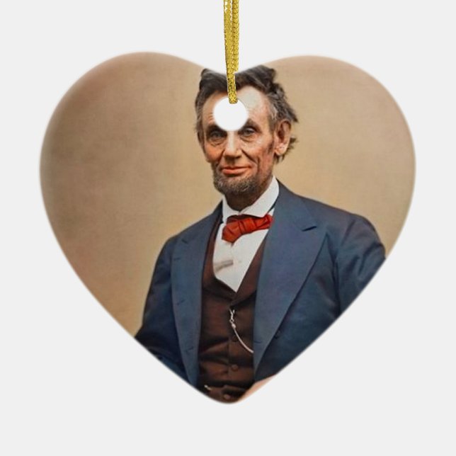 Abraham Lincolon Ceramic Tree Decoration (Front)