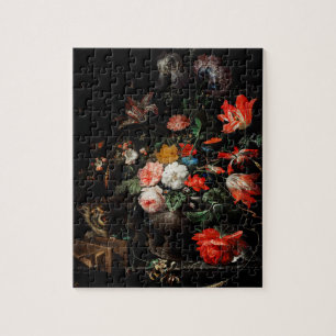 Abraham Mignon The Overturned Bouquet. Floral Jigsaw Puzzle