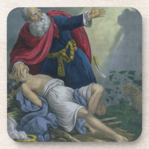 Abraham Offering Up his Son Isaac, from a Bible pr Coaster