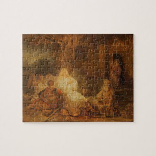 Abraham Receives the Three Angels, 1646 (oil on pa Jigsaw Puzzle