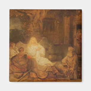 Abraham Receives the Three Angels, 1646 (oil on pa Magnet