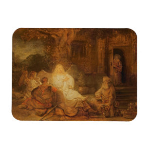 Abraham Receives the Three Angels, 1646 (oil on pa Magnet