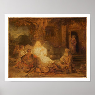 Abraham Receives the Three Angels, 1646 (oil on pa Poster