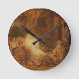 Abraham Receives the Three Angels, 1646 (oil on pa Round Clock