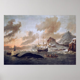 Abraham Storck Dutch whalers near Spitsbergen 1690 Poster