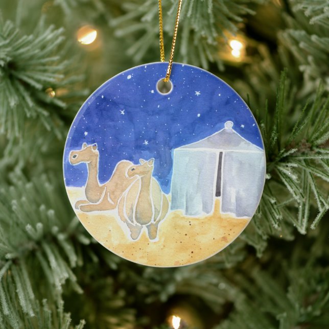 Abraham Tent and Camels Jesse Tree Ceramic Ornament (Tree)