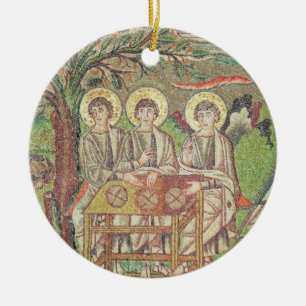 Abraham with the angels (mosaic) ceramic tree decoration