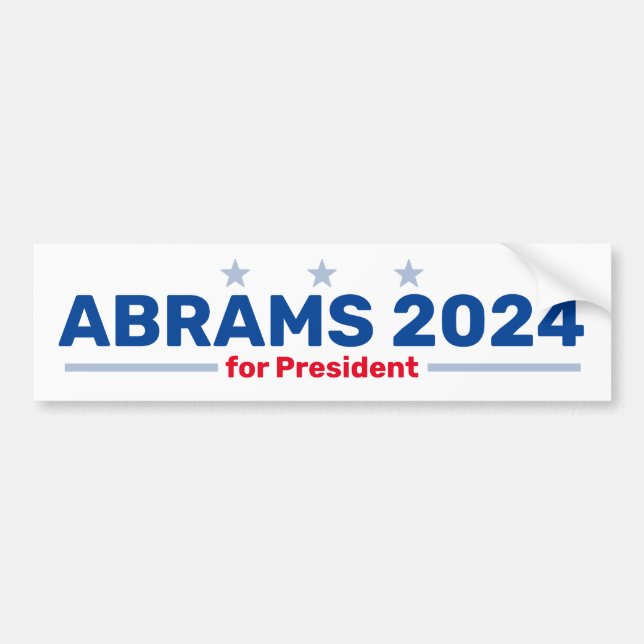 Abrams 2024 bumper sticker (Front)