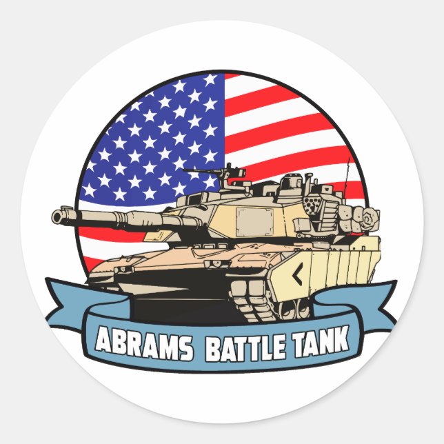 ABRAMS AMERICA CLASSIC ROUND STICKER (Front)