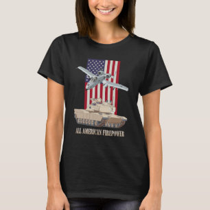 Abrams M1A2 A 10 Thunderbolt II American Flag T-Shirt