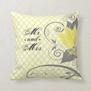 Abraxas Abstract Floral Fishnet yellow Mr. & Mrs. Cushion