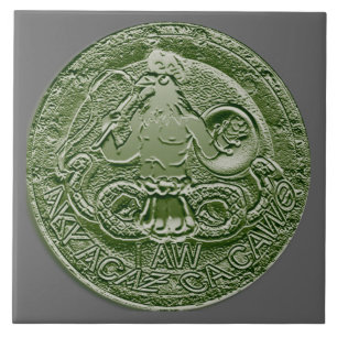 abraxas bas relief ceramic tile