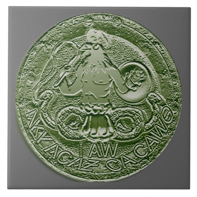 abraxas bas relief ceramic tile (Front)