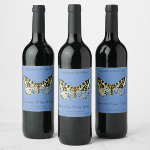 Abraxas grossulariata, The Magpie Moth Colour Imag Wine Label