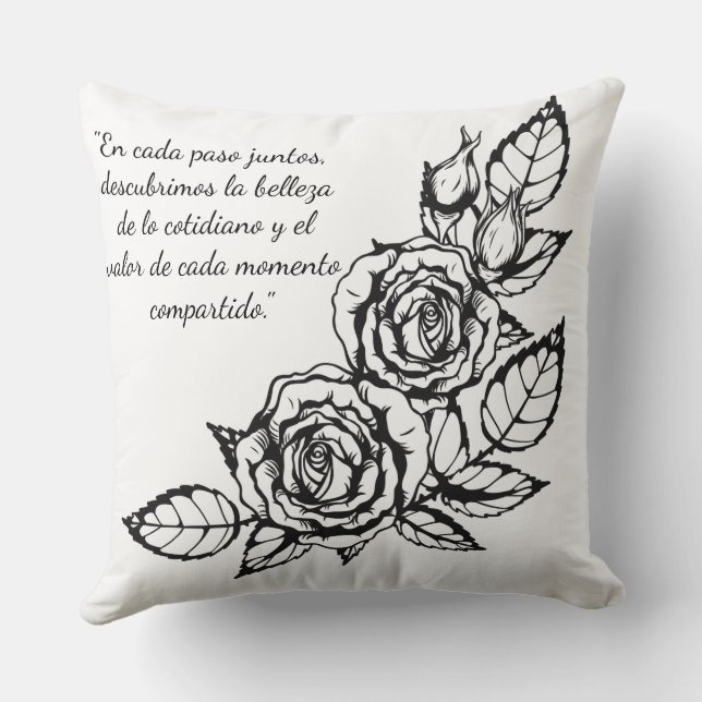 "Abrazando cada momento juntos" Cushion (Back)