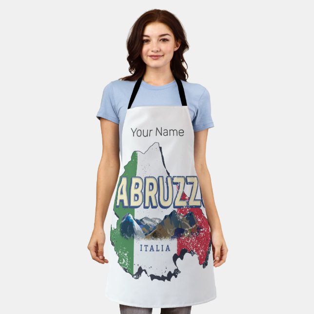 Abruzzo Italy Retro Region Map Vintage Souvenir Apron (Worn)