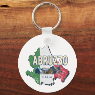 Abruzzo Italy Retro Region Map Vintage Souvenir Key Ring