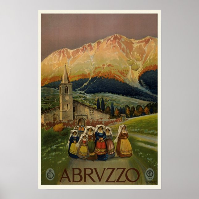 Abruzzo Italy Vintage Poster (Front)