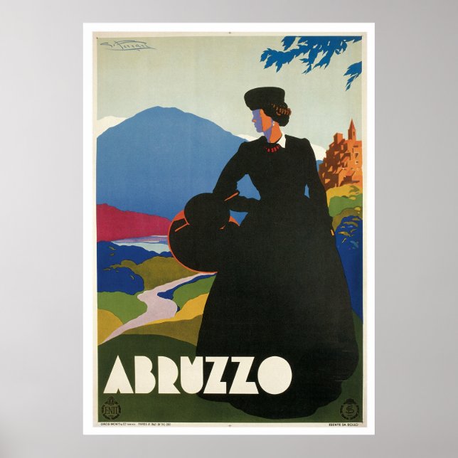 Abruzzo Italy Vintage Poster (Front)