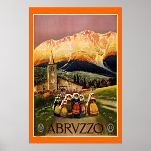 Abruzzo Italy Vintage Travel Poster