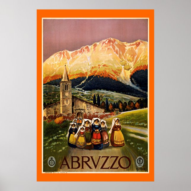 Abruzzo Italy Vintage Travel Poster (Front)