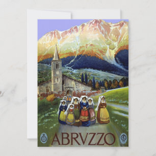 Abruzzo Italy Vintage Travel Poster Art with Women