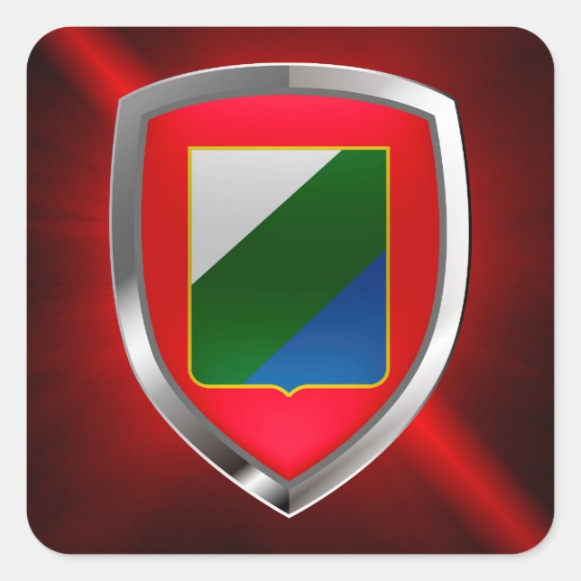 Abruzzo Mettalic Emblem Square Sticker (Front)