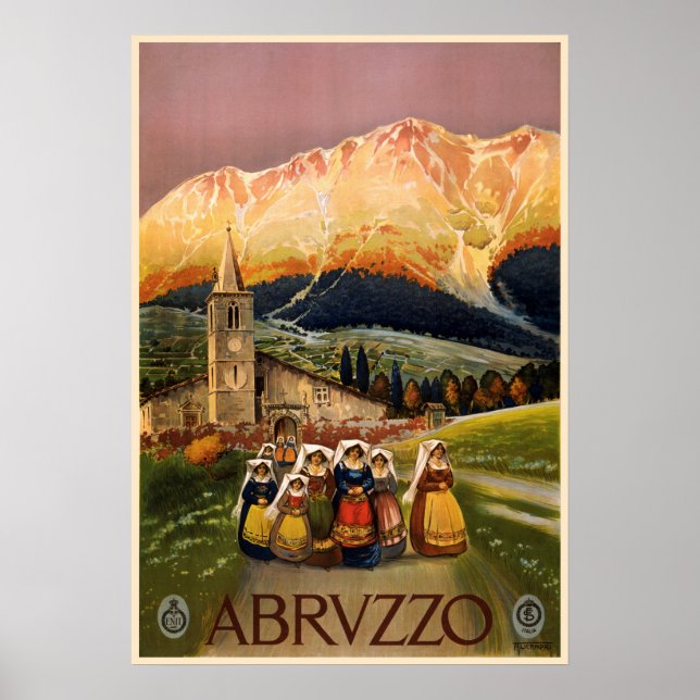 Abrvzzo Italy vintage travel poster (Front)