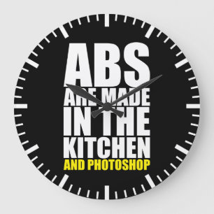Abs Are Made In The Kitchen And Photoshop - Funny Large Clock