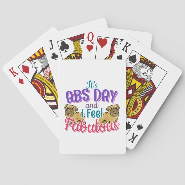 Abs Day Core Workout - Pug Dog Lover Playing Cards (Back)