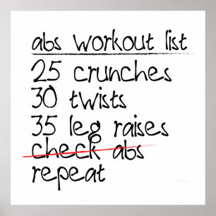 Abs Workout List Poster