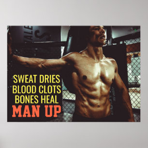 Abs Workout Motivational Gym Poster