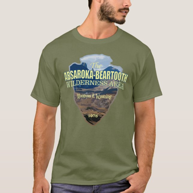 Absaroka-Beartooth Wilderness (arrowhead) T-Shirt (Front)