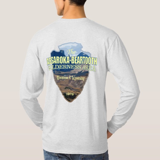 Absaroka-Beartooth Wilderness (arrowhead) T-Shirt (Back)