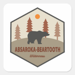 Absaroka - Beartooth Wilderness Bear Square Sticker