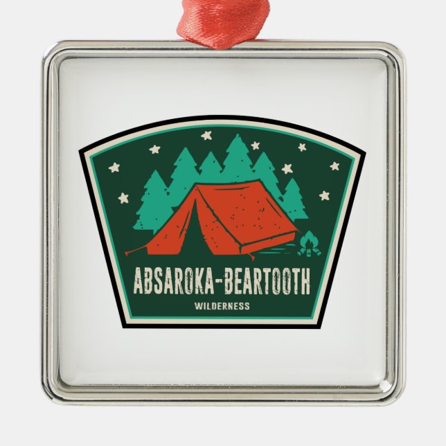 Absaroka - Beartooth Wilderness Montana Camping Metal Ornament (Front)