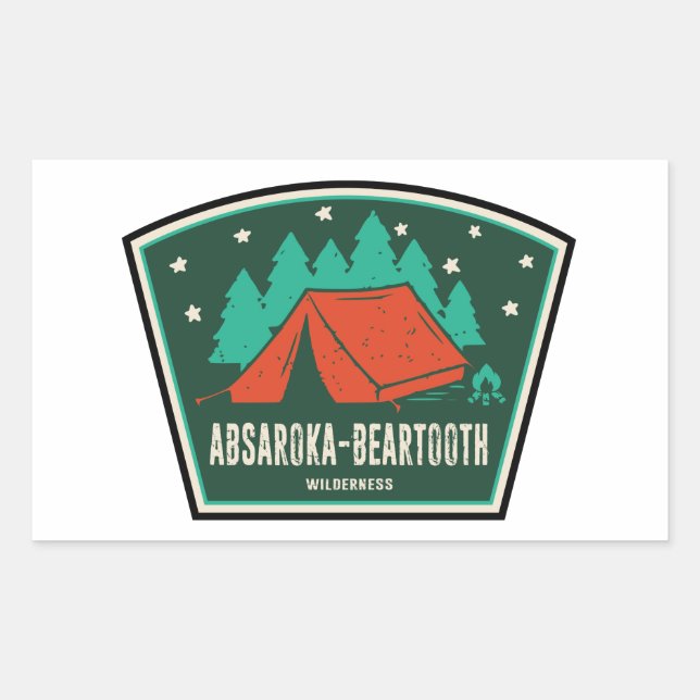 Absaroka - Beartooth Wilderness Montana Camping Rectangular Sticker (Front)