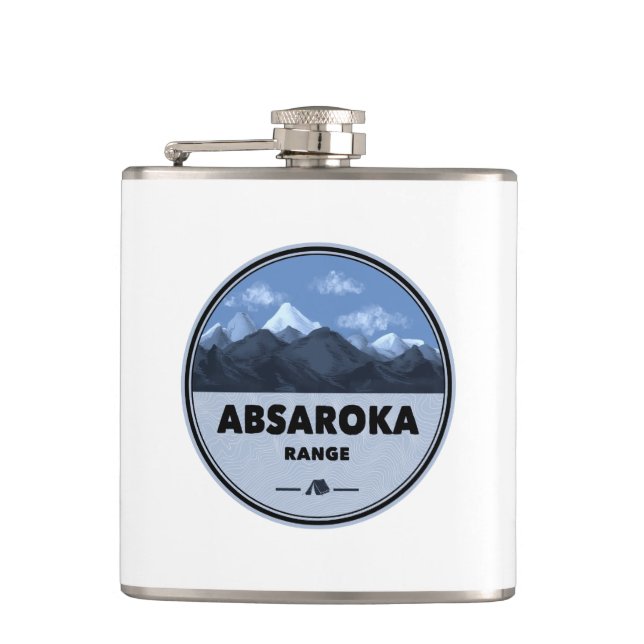 Absaroka Range Montana Wyoming Camping Hip Flask (Front)