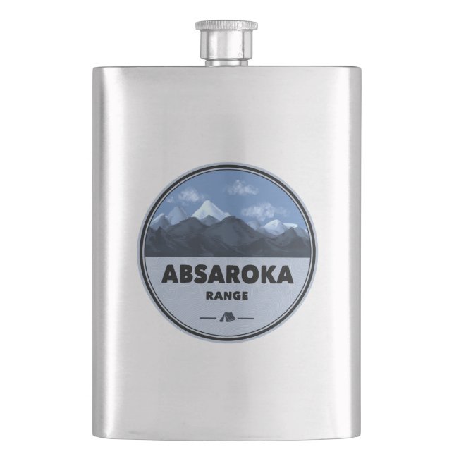 Absaroka Range Montana Wyoming Camping Hip Flask (Front)