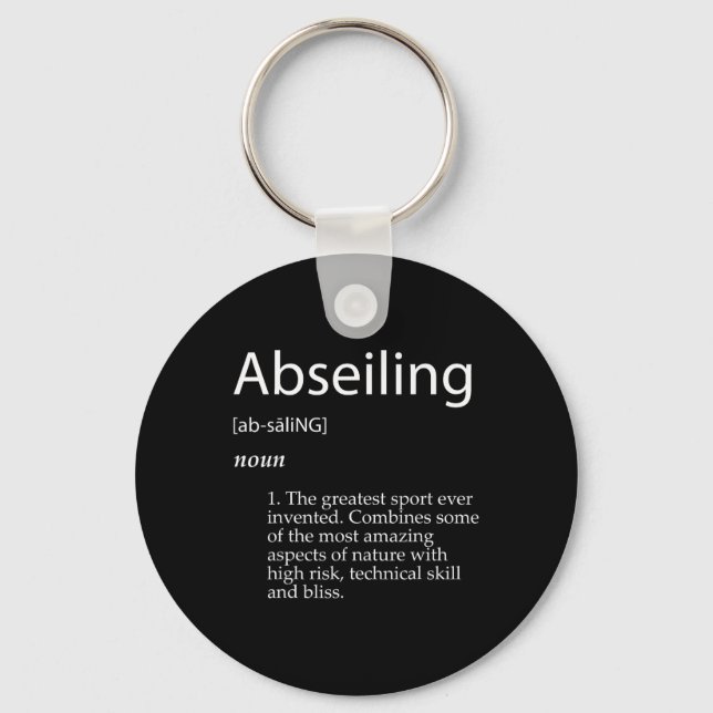 Abseiling Definition Climbing Abseiler Belay Devic Key Ring (Front)