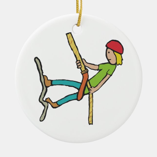 Abseiling Rappelling Ceramic Ornament (Front)